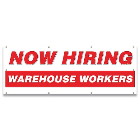 Signmission Now Hiring Warehouse Workers Banner Apply Inside Accepting Application Single Sided B-96-30321